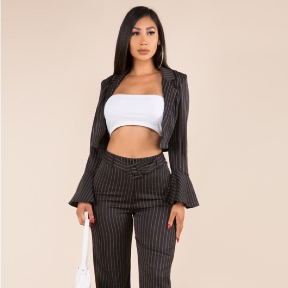 Flare Sleeve pant suit set